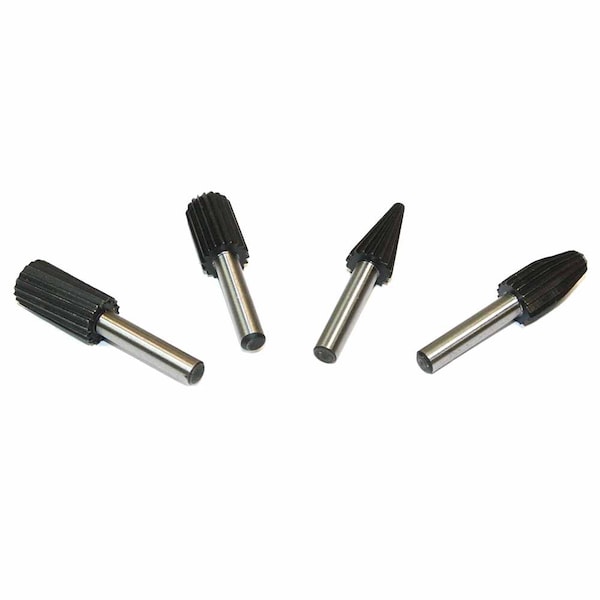 Big Horn 4 Pcs 1/4-Inch Shank Rotary Wood Carving Burr File Rasp Drill Bit Set 13106 - main